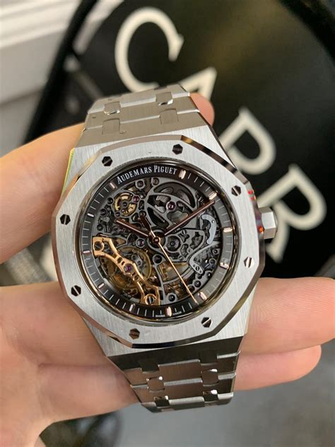 audemars piguet royal oak skeleton black|audemars piguet royal oak openworked.